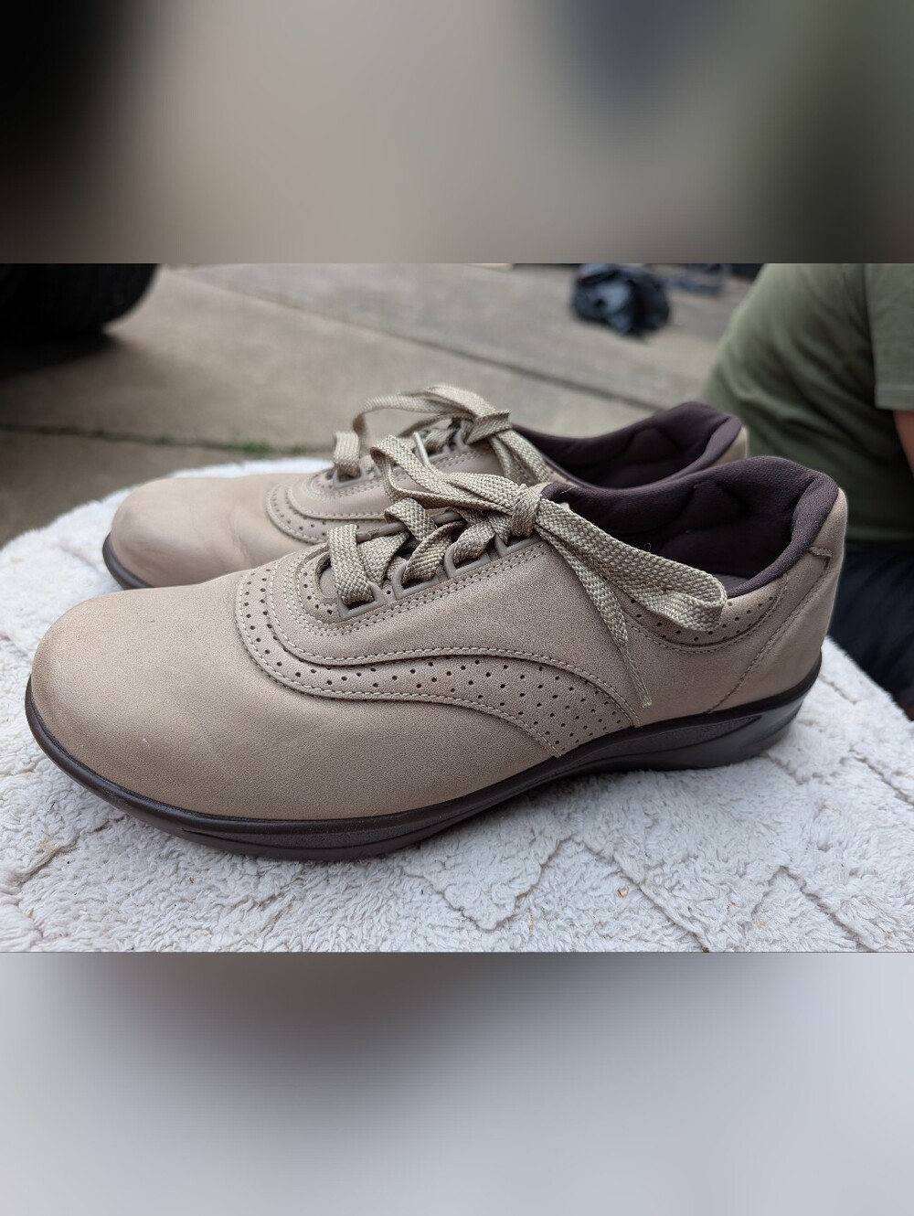 Women's SAS Tan Leather Lace Up Shoes Size 9N